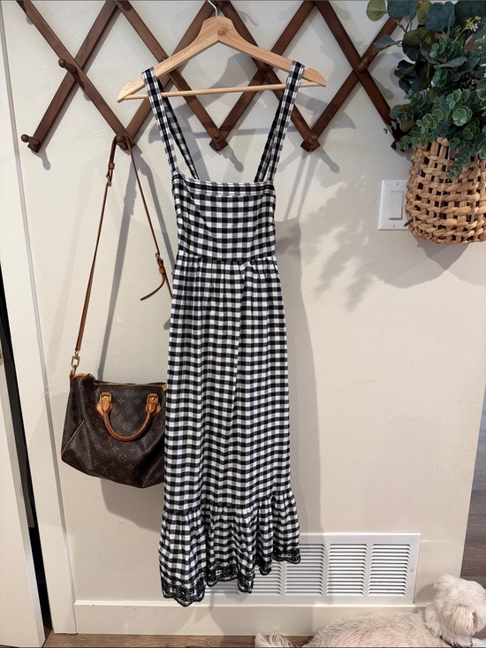 J. Crew Dresses & Skirts - J. Crew Black and White Gingham Midi Dress